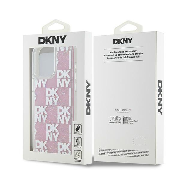 DKNY DKHCP15XLCPEPP iPhone 15 Pro Max6.7" różowy/pink hardcase Liquid Glitter Multilogo