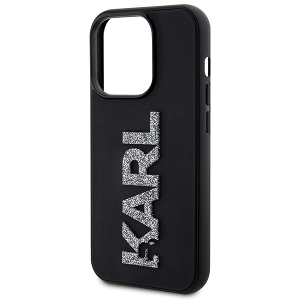 KARL LAGERFELD KLHCP15L3DMBKCK IPHONE 15 PRO 6.1 "BLACK/BLACK HARDCASE 3D RUBBER GLITTER LOGO