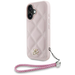 Etui Karl Lagerfeld Quilted Initial Logo & Chain Strap do iPhone 16 różowy