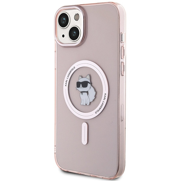 Etui Karl Lagerfeld IML Choupette MagSafe na iPhone 15 Plus - różowe
