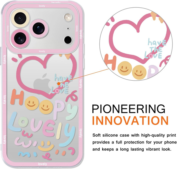 Etui Pnakqil iPhone 17 Pro Max, Lovely design, Have the love, kolorowe, różowe pudełko