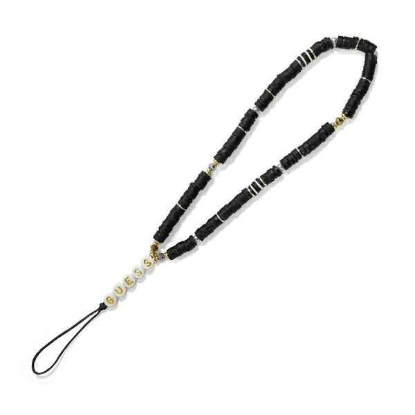 Guess zawieszka GUSTPEARK Phone Strapczarny/black Heishi Beads