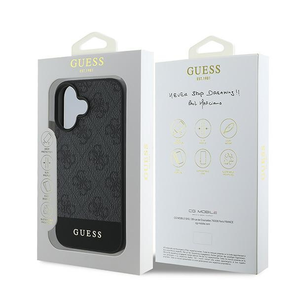 Guess GUHCP16MG4GLGR iPhone 16 Plus 6.7" szary/grey hardcase 4G Bottom Stripe