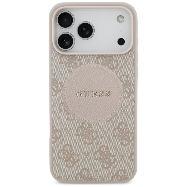 Etui Guess 4G Circle Classic Logo        MagSafe do iPhone 17 Pro Max różowy