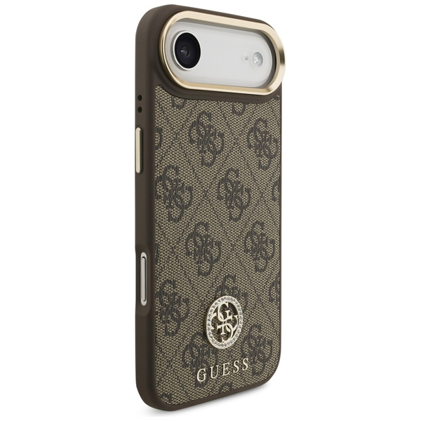 Etui Guess 4G Strass Logo & Big Strap    Metal Buttons MagSafe do iPhone Air brązowy