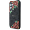 Etui Guess Leather 4G Flowers Print      Metal Classic Logo MagSafe Samsung Galaxy S25 czarny