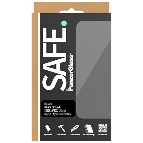 SAFE by PanzerGlass iPhone SE 2020 / SE 2022 / 8 / 7 / 6 / 6s Screen Protection Edge-to-Edge czarny/black SAFE95007