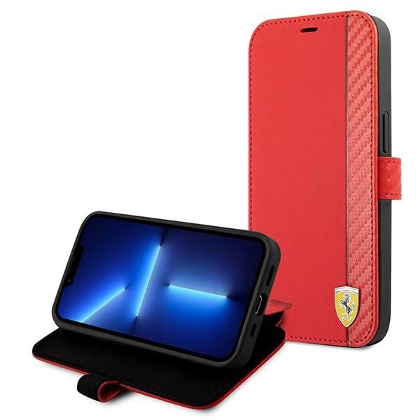Ferrari FESAXFLBKP13SRE iPhone 13 mini 5.4" red/red book On Track Carbon Stripe