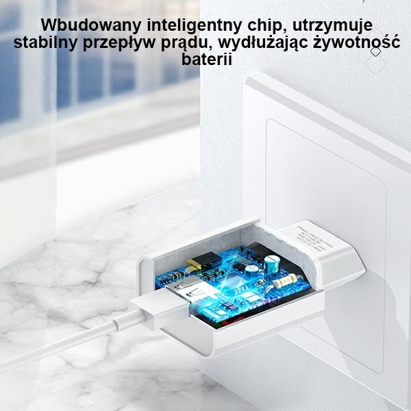 USAMS Ład. siec. 1xUSB T18 2,1A (only head) biały/white Fast Charging CC075TC01