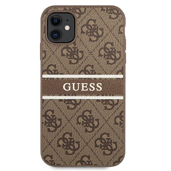 Guess GUHCN614GDBR iPhone 11 / Xr 6,1"brązowy/brown hardcase 4G Stripe