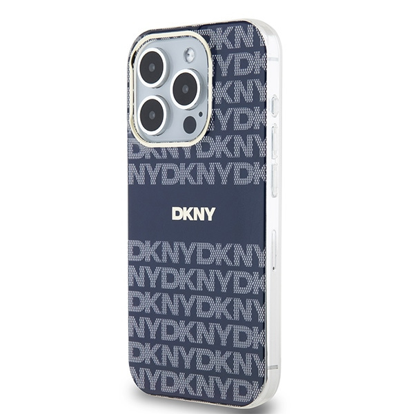 DKNY DKHMP15LHRHSEB iPhone 15 Pro6.1" niebieski/blue hardcase IML Mono & Stripe MagSafe
