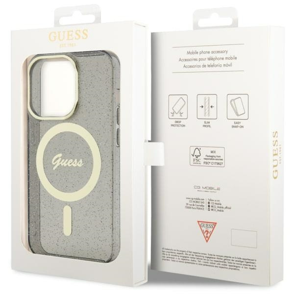 Guess GUHMP14XHCMCGK iPhone 14 Pro Max6.7" czarny/black hardcase Glitter Gold MagSafe