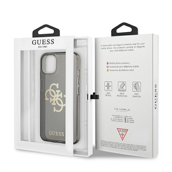 Guess GUHCP13SPCUGL4GBK iPhone 13 mini5,4" czarny/black hard case Glitter 4G Big Logo