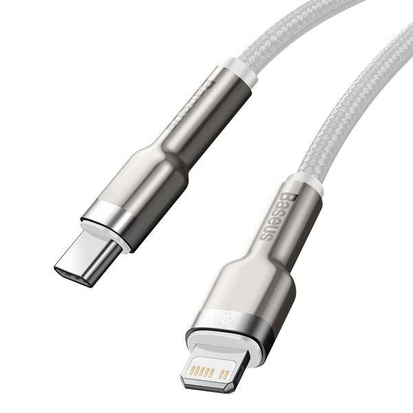 Baseus kabel Cafule Metal PD USB-C - Lightning 2,0 m biały 20W