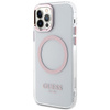 Guess GUHMP12MHTRMP iPhone 12/12 Pro 6.1" różowy/pink hard case Metal Outline Magsafe