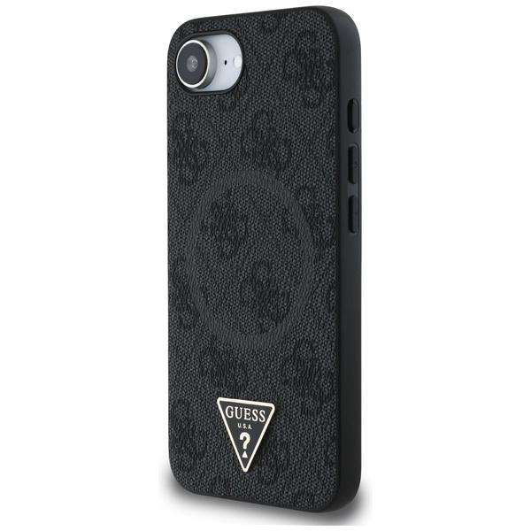 Etui Guess 4G Ring Triangle Logo MagSafe do iPhone 16e czarny
