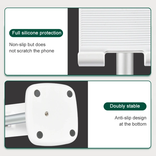 Stojak Choetech H035 aluminiowy na telefon lub tablet z regulacją - biało-srebrny