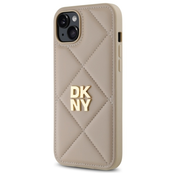 DKNY DKHCP15MPQDSLE iPhone 15 Plus 6.7"  beżowy/beige Quilted Stack Logo