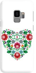 FUNNY CASE OVERPRINT HEART WHITE SAMSUNG GALAXY S9