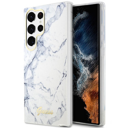 GUESS GUHCS23LPCUMAH S23 ULTRA S918 WHITE/WHITE HARDCASE MARBLE