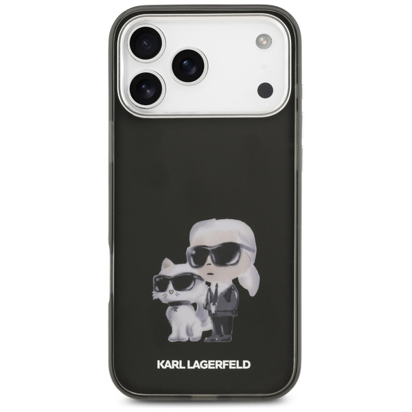 Etui Karl Lagerfeld IML Aquarelle Karl & Choupette & Logo MagSafe do iPhone 17 Pro czarny