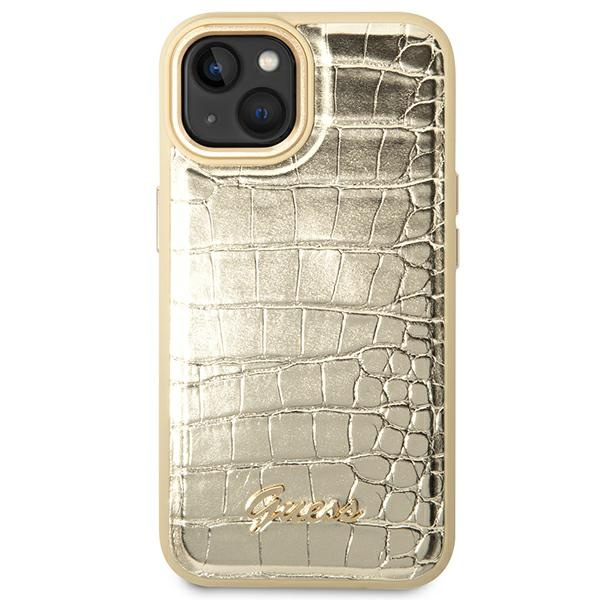 Guess GUHCP14MHGCRHD iPhone 14 Plus/ 15 Plus 6.7" złoty/gold hardcase Croco Collection