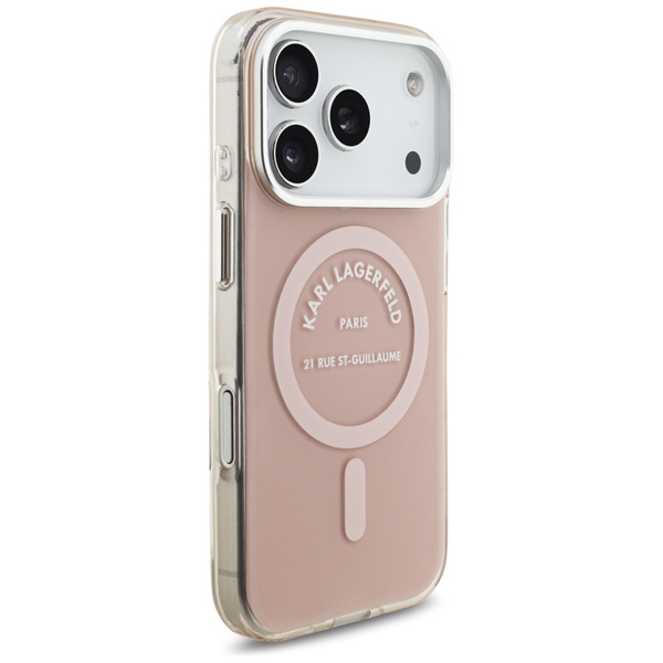 Etui Karl Lagerfeld IML Karl RSG Logo    MagSafe do iPhone 17 Pro różowy