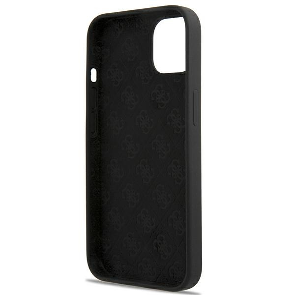 Guess GUHMP13MLSLMGBK iPhone 13 / 14 /6.1" black/czarny hardcase Silicone Script Gold Logo Magsafe