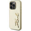 Etui Karl Lagerfeld Wrinkled Metal       Signature do iPhone 15 Pro złoty