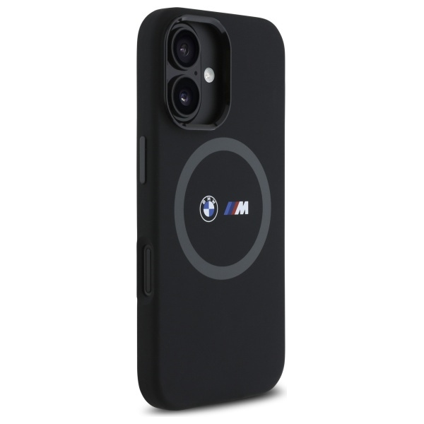 BMW BMHMP16S23SROK iPhone 16 6.1"         czarny/black hardcase M Silicone Printed Ring MagSafe