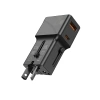 JELLICO uniwersalny adapter podróżny S6 PD 25W 1xUSB-C + 1xUSB QC3.0 Czarny