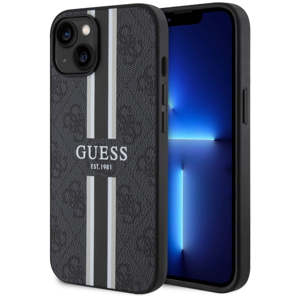 GUESS GUHMP14MP4RPSK IPHONE 14 PLUS / 15 PLUS 6.7 "BLACK / BLACK HARDCASE 4G PRINTED STRIPES MAGSAFE