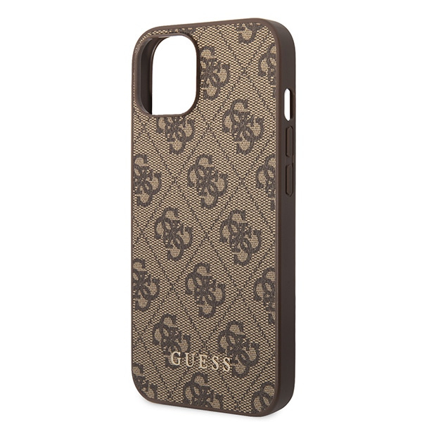 Guess GUHCP15MG4GFBR iPhone 15 Plus / 14 Plus 6.7" brązowy/brown hard case 4G Metal Gold Logo