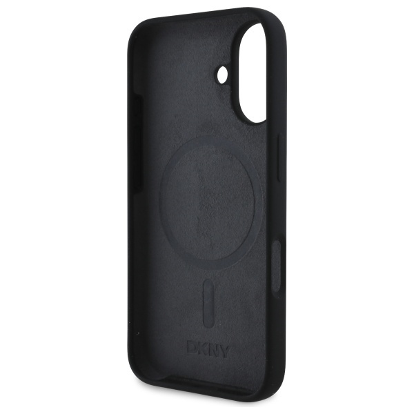 DKNY DKHMP16SSNYACH iPhone 16 6.1"       czarny/black hardcase Silicone White Printed Logo MagSafe