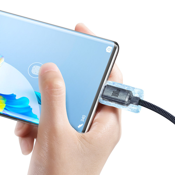 Baseus Crystal Shine Series cable USB cable for fast charging and data transfer USB Type A - USB Type C 100W 1.2m black (CAJY000401)