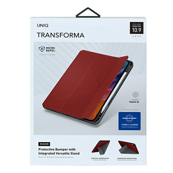 UNIQ etui Transforma Rigor iPad Air      10,9" (2020) czerwony/coral red Antimicrobial