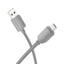 Kabel USB A do Micro USB Hoco 2,4A 1 m X113 szary
