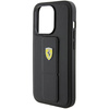 Etui Ferrari Grip Stand Metal Logo na iPhone 15 Pro Max - czarne