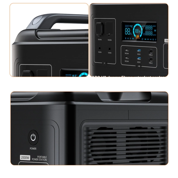 Choetech portable power station LiFePO4 1997Wh 2000W power bank black (BS006 Super Mini)