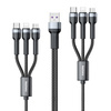 Wielofunkcyjny kabel 6 w 1 Remax Jany Series ze złączami USB, 2 x micro USB, 2 x USB Typ C, 2 x Lightning o długości 2 m czarny (RC-124)