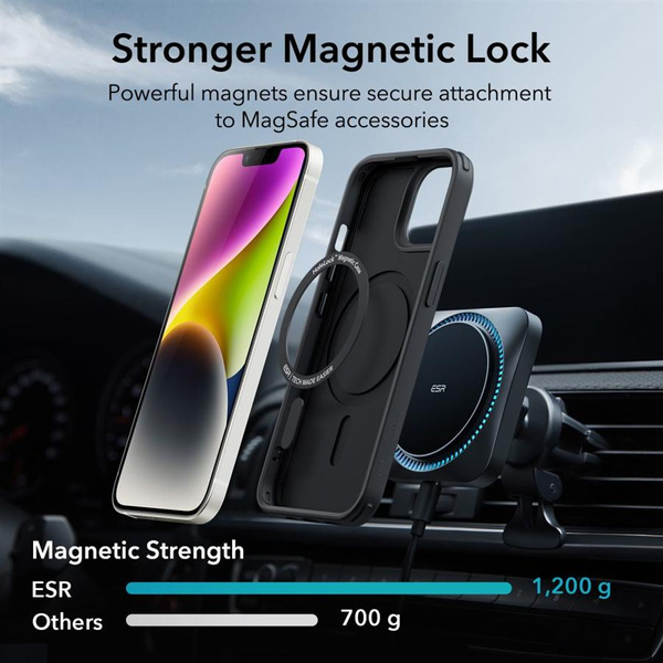 ESR Classic Hybrid Halolock MagSafe iPhone 14 Plus Case - Black