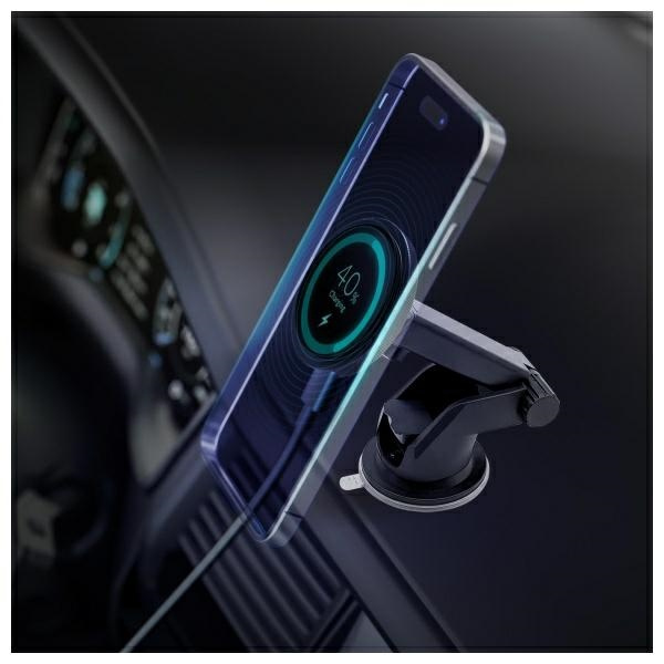 3MK Car MagCharger uchwyt z ładowaniem indukcyjnym 15W do szyby/na deskę rozdzielczą czarny/black