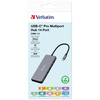 Verbatim Adapter Hub USB-C - 2xHDMI/VGA/ Eternet/5xUSB-A/Jack 3.5mm/2xUSB-C/SD/microSD aluminiowy/aluminum 32154