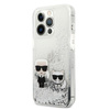 KARL LAGERFELD KLHCP13XGKCS 13 PRO MAX 6.7 "SREBRRY/SILVER HARDCASE LIQUID GLITTER KARL & CHUPETTE
