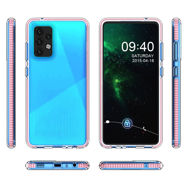 Spring Case pokrowiec żelowe etui z kolorową ramką do Samsung Galaxy A52s 5G / A52 5G / A52 4G ciemnoniebieski