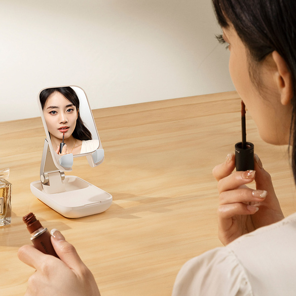 BASEUS SEASHELL SERIES ADJUSTABLE PHONE STAND WITH MIRROR - PURPLE