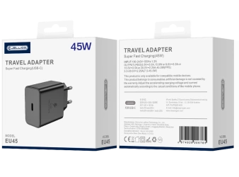 JELLICO ładowarka sieciowa EU45 GaN PD 45W 1xUSB-C Czarny
