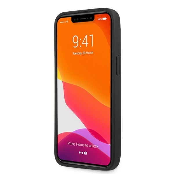 AMG AMHCP13LOSDBK iPhone 13 Pro / 13 6.1" black/black hardcase Leather Curved Lines