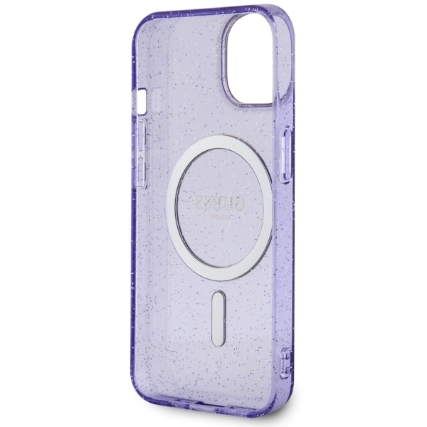 Guess GUHMP14MHCMCGU iPhone 14 Plus/ 15 Plus 6.7" purpurowy/purple hardcase Glitter Gold MagSafe