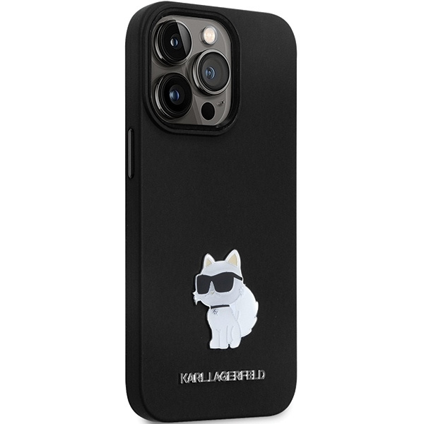 Karl Lagerfeld KLHCP13XSMHCNPK case for iPhone 13 Pro Max 6.7" - black Silicone C Metal Pin